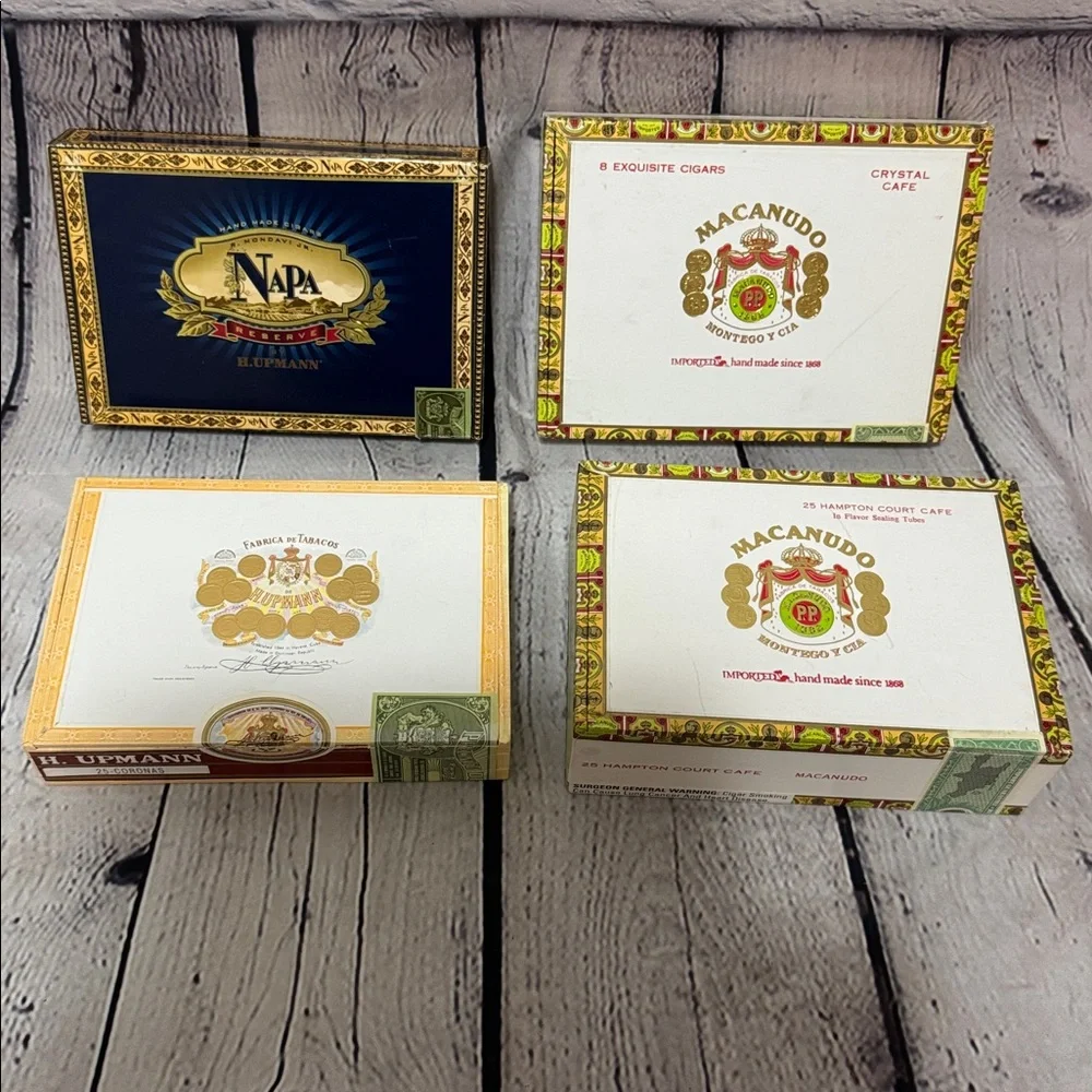 Bundle of 4 Cigar boxes for storage or repurposing projects